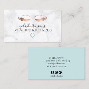 Tarjeta De Visita Ampliaciones modernas de las pestañas de rosa dor