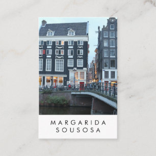 Tarjeta De Visita Ámsterdam Canal Twilight Foto Turismo de viajes