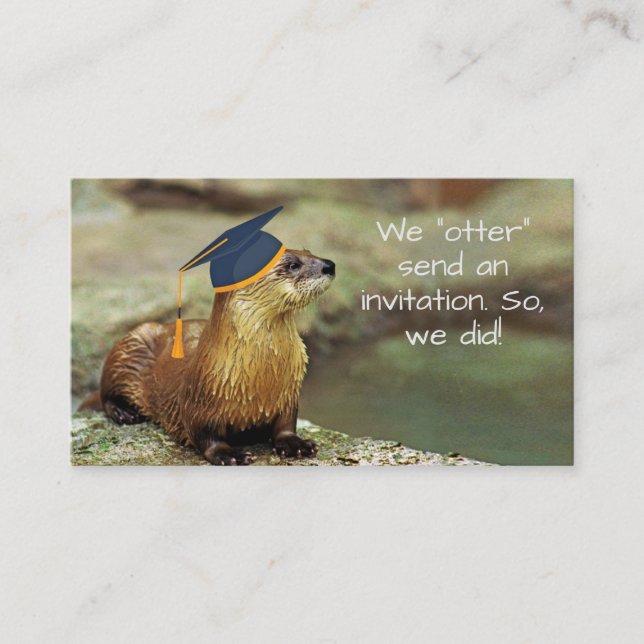 Tarjeta De Visita An Otter Grad Party Invitation Enclosure Card (Anverso)