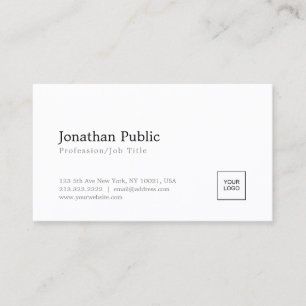 Tarjeta De Visita Añada su diseño simple blanco elegante moderno d