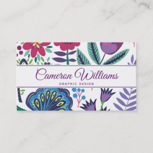 Tarjeta De Visita Añada su estampado de flores el   magenta conocid