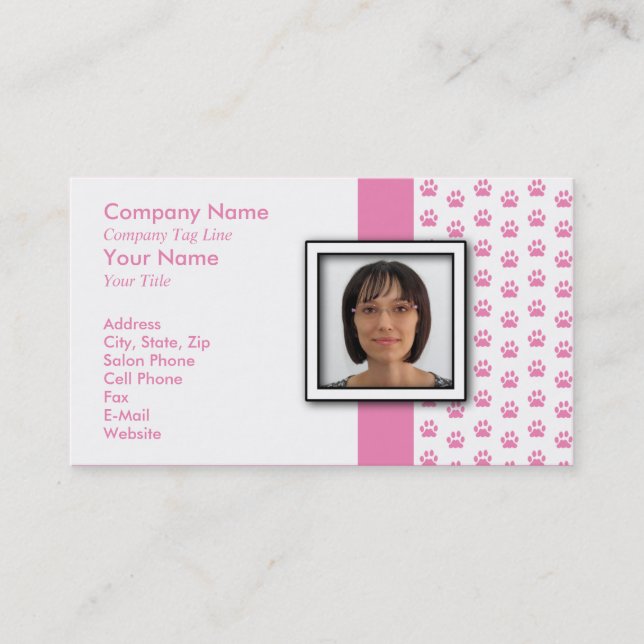 Tarjeta De Visita AÑADA SU impresión de la pata de la preparación (Anverso)