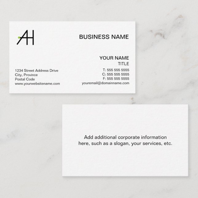 Tarjeta De Visita Añada su logotipo (Anverso / Reverso)