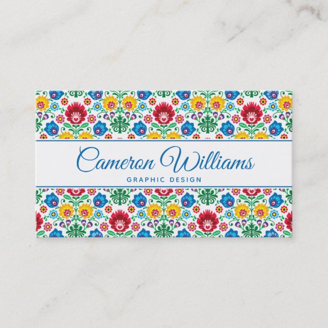 Tarjeta De Visita Añada su modelo el | floral conocido del arte (Anverso)