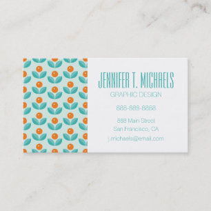 Tarjeta De Visita Añada su naranja geométrico el   escandinavo