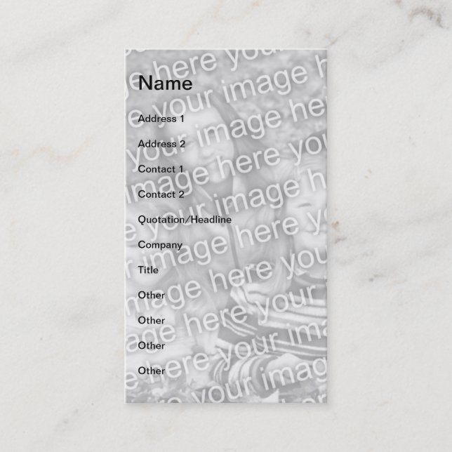 Tarjeta De Visita Añada su propia foto (Anverso)