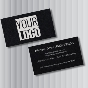 Tarjeta De Visita añade tu logotipo - negro azabache