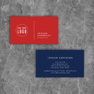 Tarjeta De Visita Añadir el logotipo Color editable simple del separ