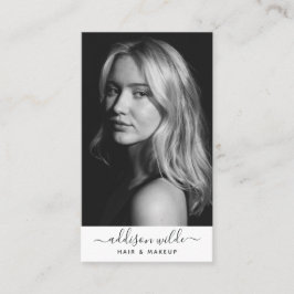 Tarjeta De Visita Añadir el logotipo moderno foto vertical mínima bl