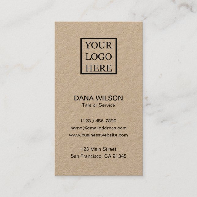 Tarjeta De Visita Añadir el papel de Kraft vertical profesional del  (Anverso)