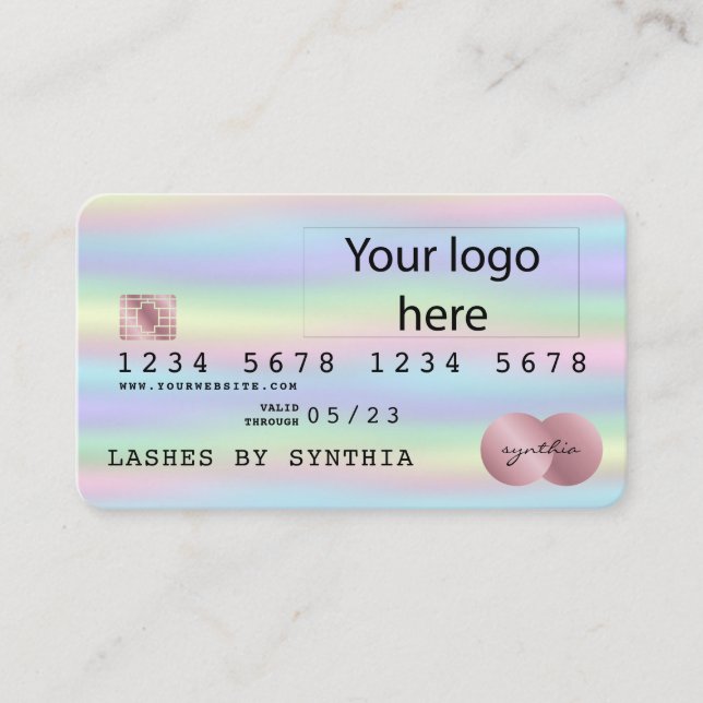 Tarjeta De Visita Añadir el Relieve metalizado Holograma de la tarje (Anverso)