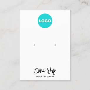 Tarjeta De Visita Añadir logotipo Firma Script White Earls Jewelry
