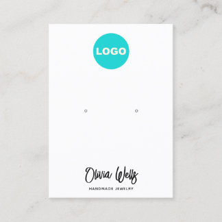 Tarjeta De Visita Añadir logotipo Firma Script White Earls Jewelry