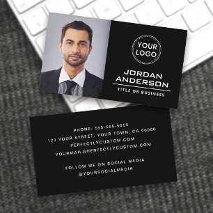 Tarjeta De Visita Añadir logotipo personalizado foto profesional neg