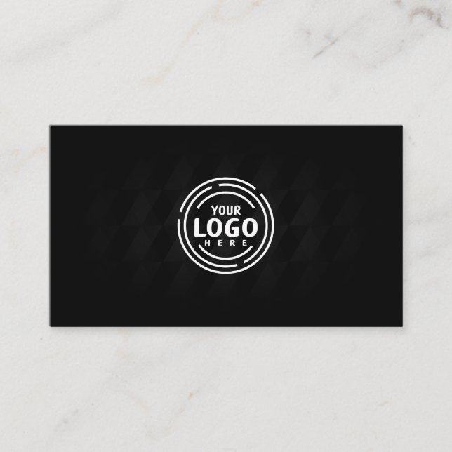 Tarjeta De Visita Añadir logotipo personalizado profesional negro (Anverso)