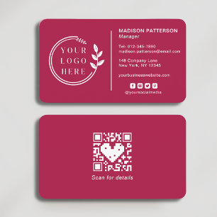 Tarjeta De Visita Añadir logotipo Social Media QR Code Corporate