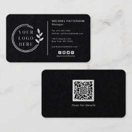 Tarjeta De Visita Añadir logotipo Social Media QR Code Corporate