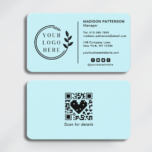 Tarjeta De Visita Añadir logotipo Social Media QR Código Empresa