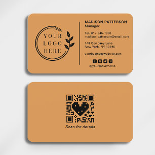 Tarjeta De Visita Añadir logotipo Social Media QR Código Empresa