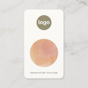 Tarjeta De Visita Añadir logotipo Terracotta Watercolor Stud Earl