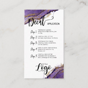 Tarjeta De Visita AÑADIR SU APLICACIÓN LOGO decal CARE CARDS vinil