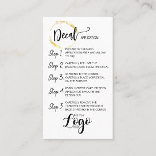 Tarjeta De Visita AÑADIR SU APLICACIÓN LOGO decal CARE CARDS vinil
