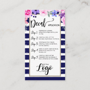 Tarjeta De Visita AÑADIR SU APLICACIÓN LOGO decal CARE CARDS vinil