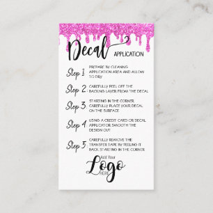 Tarjeta De Visita AÑADIR SU APLICACIÓN LOGO decal CARE CARDS vinil
