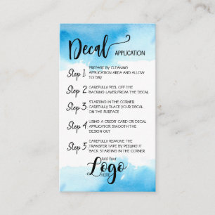 Tarjeta De Visita AÑADIR SU APLICACIÓN LOGO decal CARE CARDS vinilo
