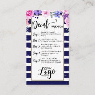 Tarjeta De Visita AÑADIR SU APLICACIÓN LOGO decal CARE CARDS vinilo