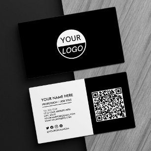 Tarjeta De Visita Añadir su logotipo profesional en blanco y negro