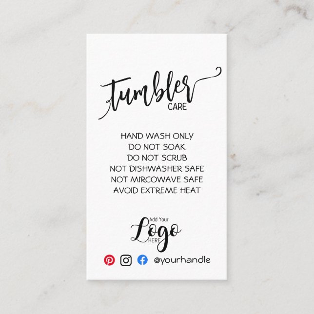 Tarjeta De Visita AÑADIR SU MALETA DE LOGO CARE vinilo simple (Anverso)