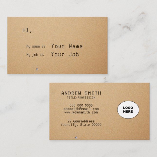 Tarjeta De Visita Añadir su propia imagen hihello Business Card (Anverso / Reverso)
