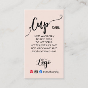 Tarjeta De Visita AÑADIR SU taza LOGO CARE vinil business blush