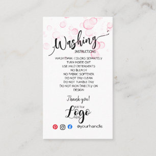 Tarjeta De Visita AÑADIR SUS INSTRUCCIONES DE lavado DE LOGOTIPO TA