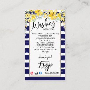 Tarjeta De Visita AÑADIR SUS INSTRUCCIONES DE lavado DE LOGOTIPO TAR