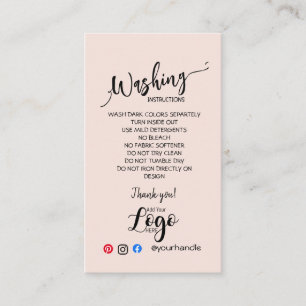 Tarjeta De Visita AÑADIR SUS INSTRUCCIONES DE lavado DE LOGOTIPO TAR