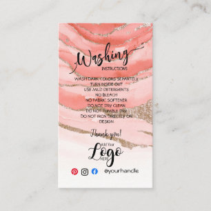 Tarjeta De Visita AÑADIR SUS INSTRUCCIONES DE lavado DE LOGOTIPO TAR