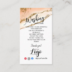 Tarjeta De Visita AÑADIR SUS INSTRUCCIONES DE lavado DE LOGOTIPO TAR