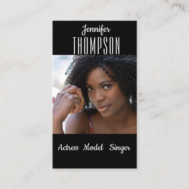 Tarjeta De Visita Añadir tu foto, actriz, cantante, modelo (Anverso)