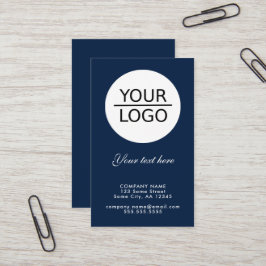 Tarjeta De Visita Añadir tu logotipo con azul de promoción de texto 