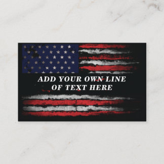 Tarjeta De Visita Añadir tu propio texto a la bandera norteamericana