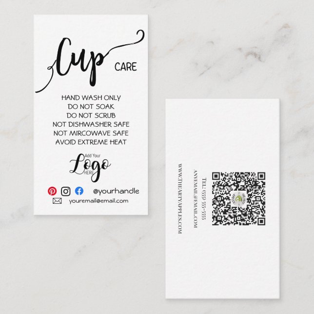 Tarjeta De Visita AÑADIR TU TAPA DE LOGO CARE vinilo sencillo (Anverso / Reverso)
