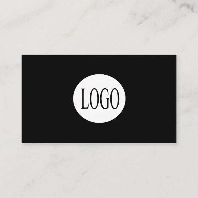 Tarjeta De Visita Añadir un logotipo profesional simple negro (Anverso)