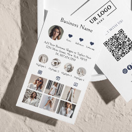 Tarjeta De Visita Análisis de Instagram Para Conectar El Código QR A