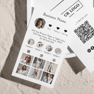 Tarjeta De Visita Análisis de Instagram para conectar el código QR b