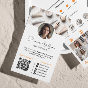 Tarjeta De Visita Análisis de Instagram Para Conectar El Naranja De 
