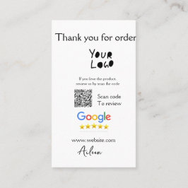 Tarjeta De Visita Análisis del código QR del sitio web del logotipo 