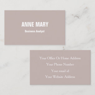 Tarjeta De Visita Analista de Negocios Terracota Beige Elegante Mode
