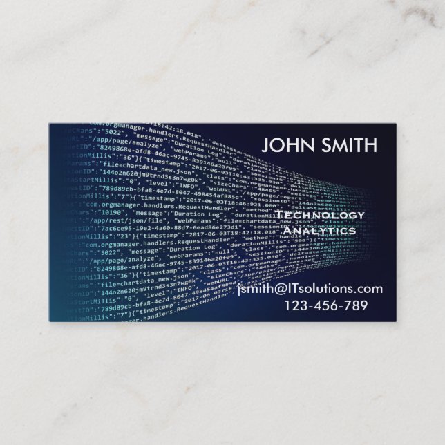 Tarjeta De Visita Analytics de la tecnología de la codificación ÉL (Anverso)